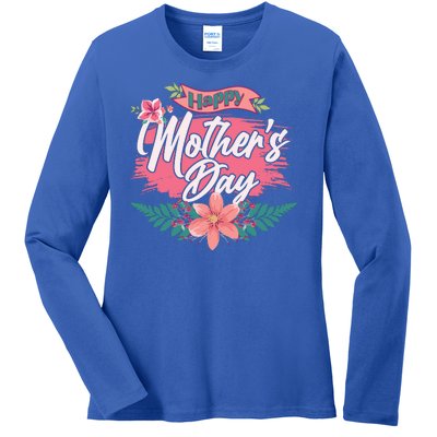 Cute Happy Mother's Day Ladies Long Sleeve Shirt