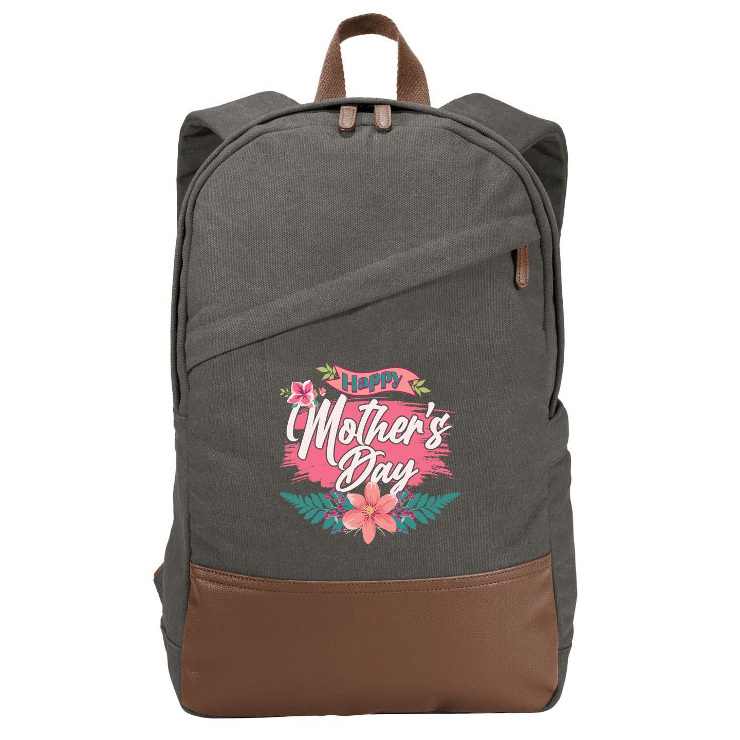 Cute Happy Mother's Day Cotton Canvas Backpack