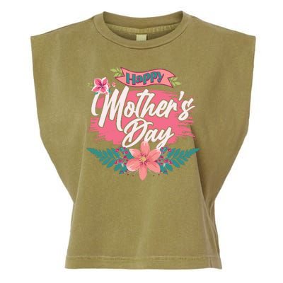 Cute Happy Mother's Day Garment-Dyed Women's Muscle Tee