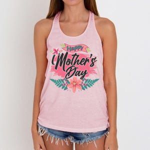 Cute Happy Mother's Day Women's Knotted Racerback Tank