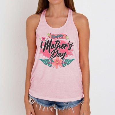 Cute Happy Mother's Day Women's Knotted Racerback Tank