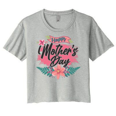 Cute Happy Mother's Day Women's Crop Top Tee