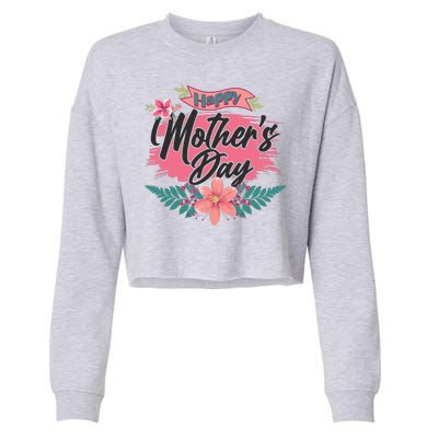 Cute Happy Mother's Day Cropped Pullover Crew