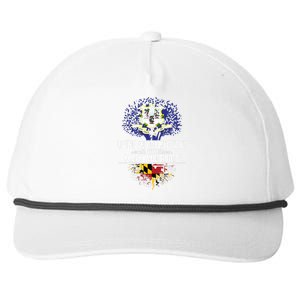 Connecticut Home Maryland Roots State Tree Flag Gift Snapback Five-Panel Rope Hat