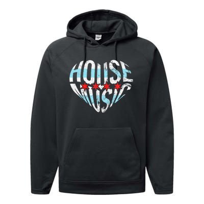 Chicago House Music I Love House Music Dj Performance Fleece Hoodie