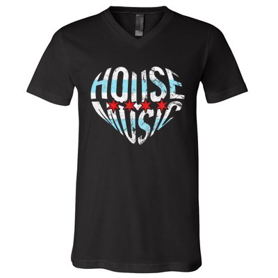 Chicago House Music I Love House Music Dj V-Neck T-Shirt