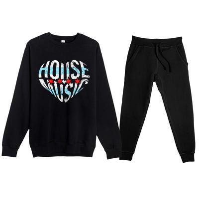 Chicago House Music I Love House Music Dj Premium Crewneck Sweatsuit Set