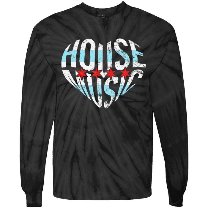 Chicago House Music I Love House Music Dj Tie-Dye Long Sleeve Shirt