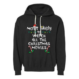 Cozy Holiday Movie Time Festive Family Matching Garment-Dyed Fleece Hoodie