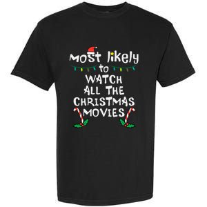 Cozy Holiday Movie Time Festive Family Matching Garment-Dyed Heavyweight T-Shirt