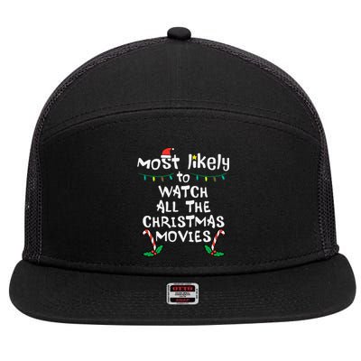 Cozy Holiday Movie Time Festive Family Matching 7 Panel Mesh Trucker Snapback Hat