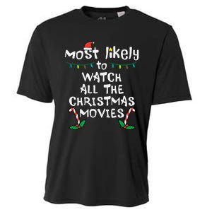 Cozy Holiday Movie Time Festive Family Matching Cooling Performance Crew T-Shirt