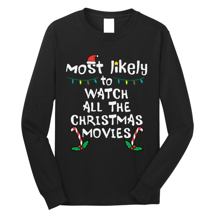 Cozy Holiday Movie Time Festive Family Matching Long Sleeve Shirt