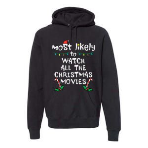 Cozy Holiday Movie Time Festive Family Matching Premium Hoodie