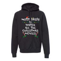 Cozy Holiday Movie Time Festive Family Matching Premium Hoodie