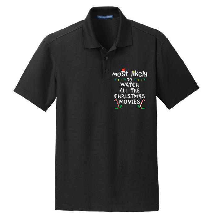 Cozy Holiday Movie Time Festive Family Matching Dry Zone Grid Polo