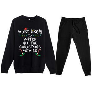 Cozy Holiday Movie Time Festive Family Matching Premium Crewneck Sweatsuit Set