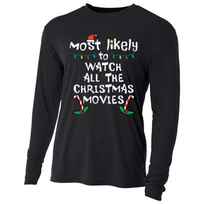 Cozy Holiday Movie Time Festive Family Matching Cooling Performance Long Sleeve Crew