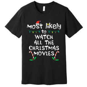 Cozy Holiday Movie Time Festive Family Matching Premium T-Shirt