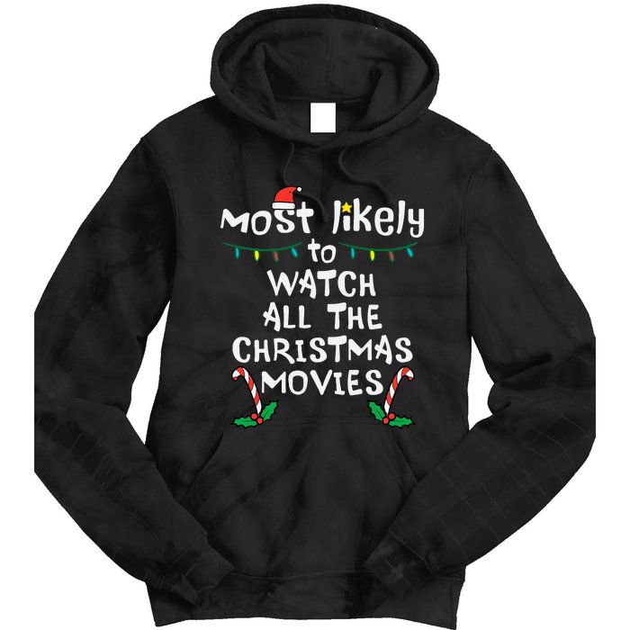 Cozy Holiday Movie Time Festive Family Matching Tie Dye Hoodie