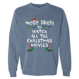 Cozy Holiday Movie Time Festive Family Matching Garment-Dyed Sweatshirt