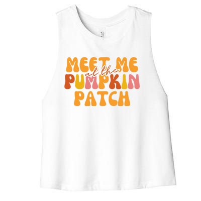 Cute Halloween Meet Me At The Pumpkin Patch Spooky Season Gift Women's Racerback Cropped Tank