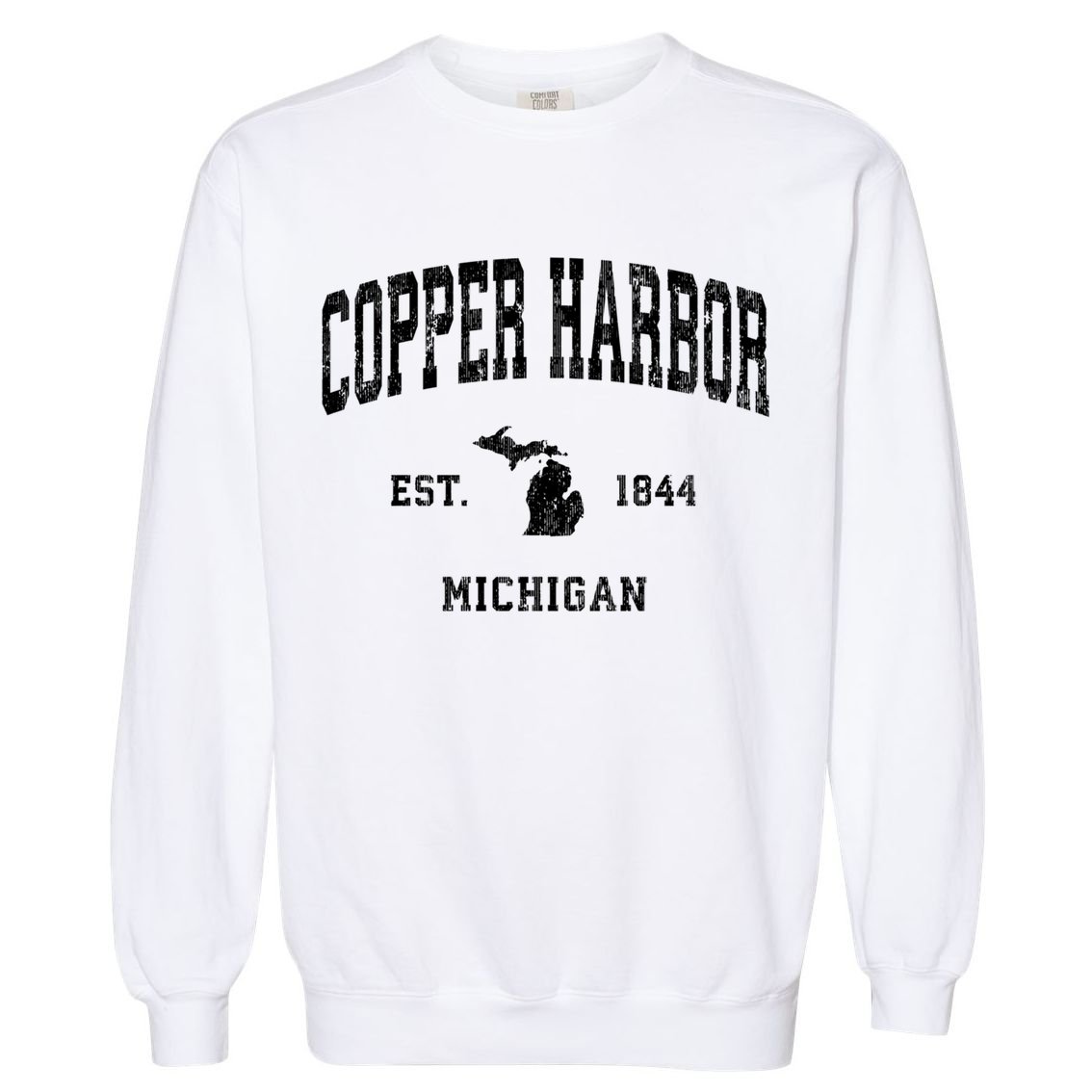 Copper Harbor Michigan Mi Vintage Established Athletic Sports Design Garment-Dyed Sweatshirt