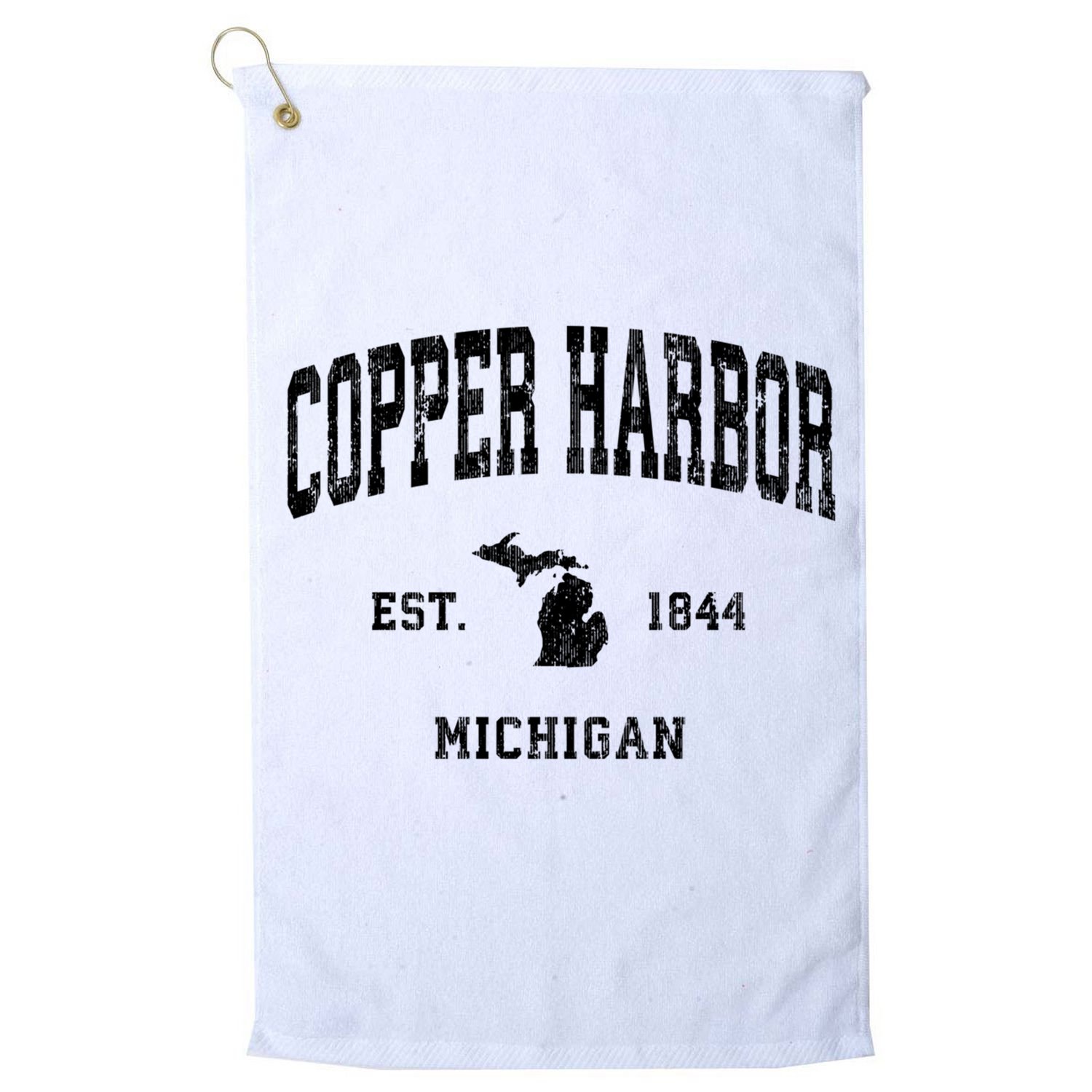 Copper Harbor Michigan Mi Vintage Established Athletic Sports Design Golf Towel