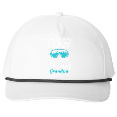 Cant Hide My Crazy Im A Snow Skiing Grandpa Sport Skier Great Gift Snapback Five-Panel Rope Hat