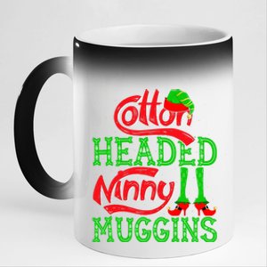 Cotton Headed Ninny Muggins ELF Christmas Xmas Holiday 11oz Black Color Changing Mug