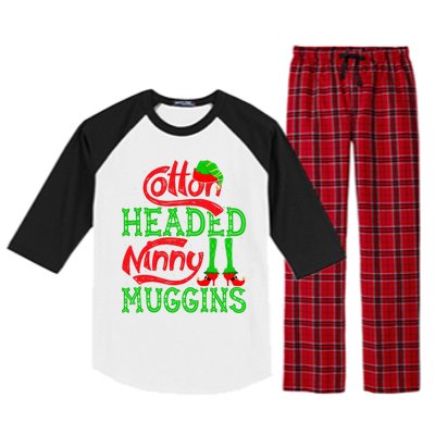 Cotton Headed Ninny Muggins ELF Christmas Xmas Holiday Raglan Sleeve Pajama Set