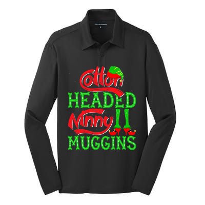 Cotton Headed Ninny Muggins ELF Christmas Xmas Holiday Silk Touch Performance Long Sleeve Polo