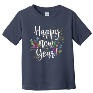 Cute Happy New Year Day Eve Party Fireworks Confetti Costume Toddler T-Shirt