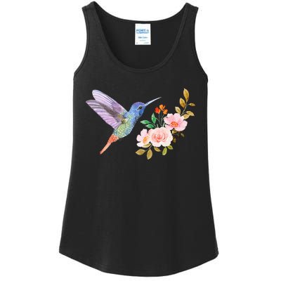 Cute Hummingbird Nectar Flower Outfit Love Birds Ladies Essential Tank