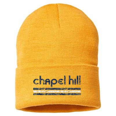 Chapel Hill North Carolina Retro Vintage Throwback Sustainable Knit Beanie