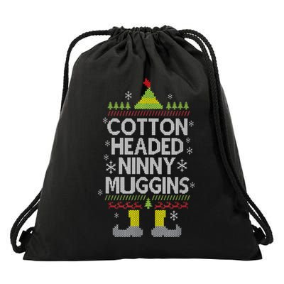 Cotton Headed Ninny Muggins! Funny Christmas Elf Drawstring Bag
