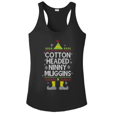 Cotton Headed Ninny Muggins! Funny Christmas Elf Ladies PosiCharge Competitor Racerback Tank