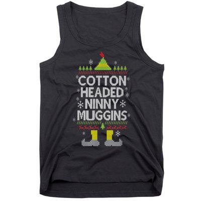 Cotton Headed Ninny Muggins! Funny Christmas Elf Tank Top
