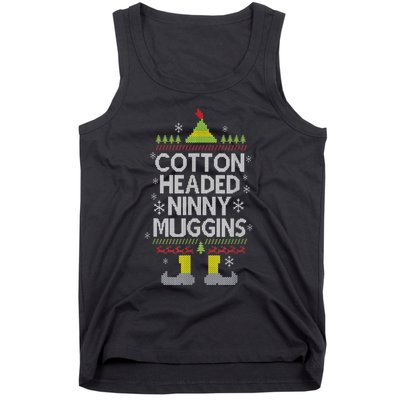 Cotton Headed Ninny Muggins! Funny Christmas Elf Tank Top