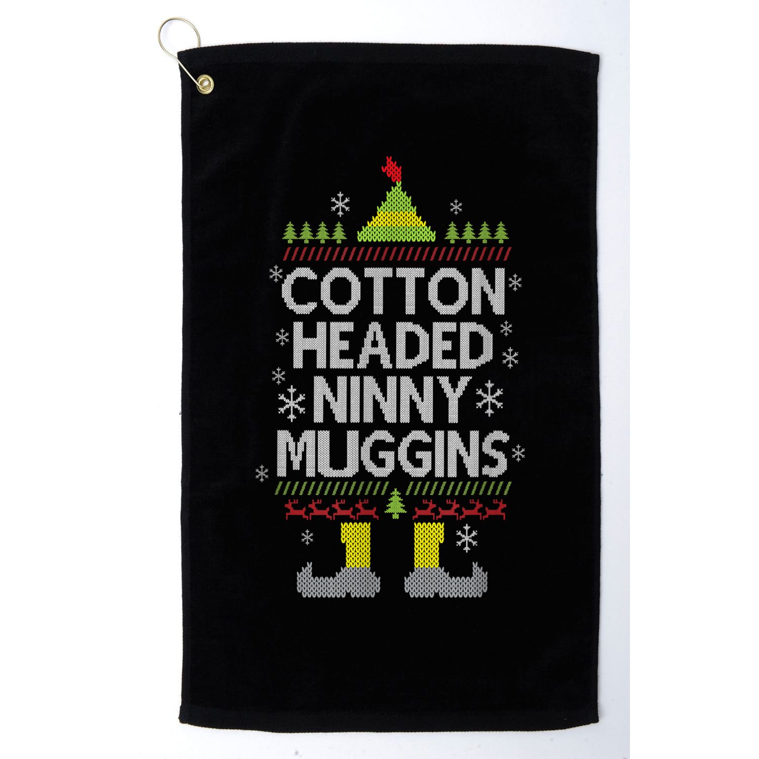 Cotton Headed Ninny Muggins! Funny Christmas Elf Golf Towel