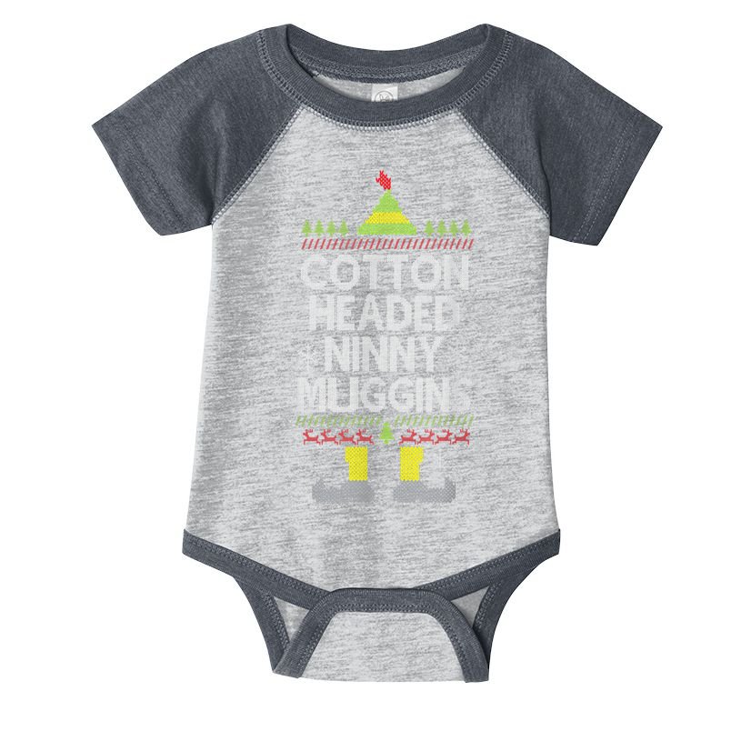 Cotton Headed Ninny Muggins! Funny Christmas Elf Infant Baby Jersey Bodysuit