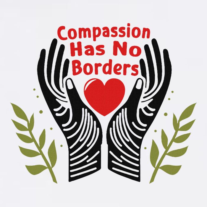 Compassion Has No Borders Button