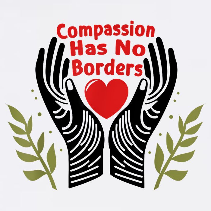 Compassion Has No Borders Cropped Pullover Crew