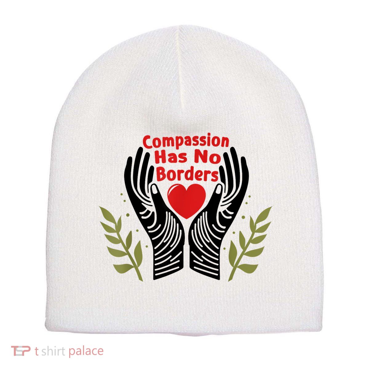 Compassion Has No Borders Short Acrylic Beanie