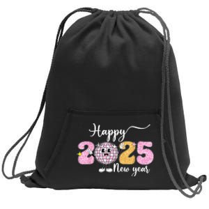 Cute Happy New Year 2025 Party Family Matching Gift Sweatshirt Cinch Pack Bag