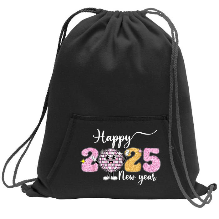 Cute Happy New Year 2025 Party Family Matching Gift Sweatshirt Cinch Pack Bag