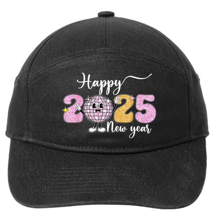 Cute Happy New Year 2025 Party Family Matching Gift 7-Panel Snapback Hat