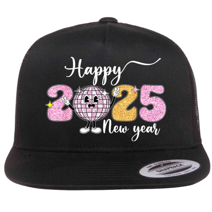 Cute Happy New Year 2025 Party Family Matching Gift Flat Bill Trucker Hat