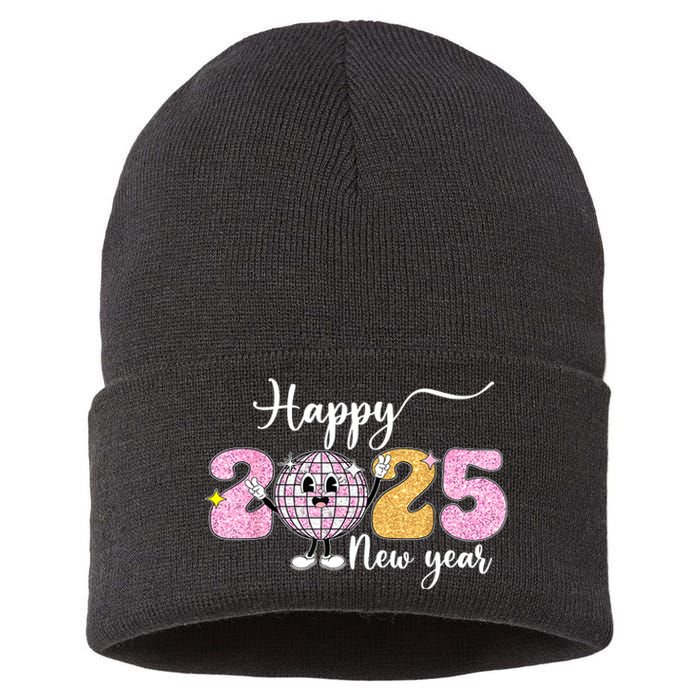 Cute Happy New Year 2025 Party Family Matching Gift Sustainable Knit Beanie