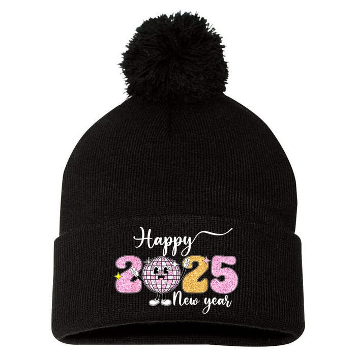 Cute Happy New Year 2025 Party Family Matching Gift Pom Pom 12in Knit Beanie